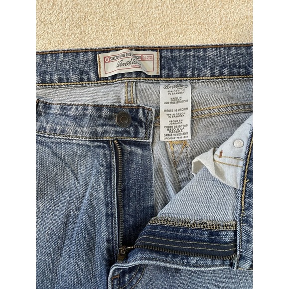 Vintage Levi Signature Women's Jeans Bootcut Flared Blue Denim Size 16 Low Rise - Picture 2 of 9